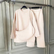 12159-The Essential Monochromatic Leisure Set | Sweatshirt + Wide-Leg Pant + Bag-offwhite