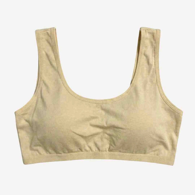 Teenage Cotton Bidi Bra – Padded, Wireless Comfort (White, Beige, Black, Yellow, Pink)