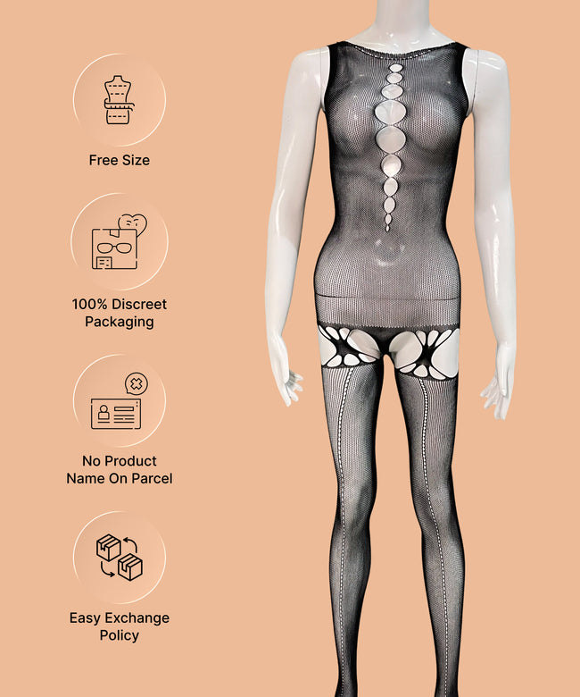Midnight Spine Seduction Bodystocking