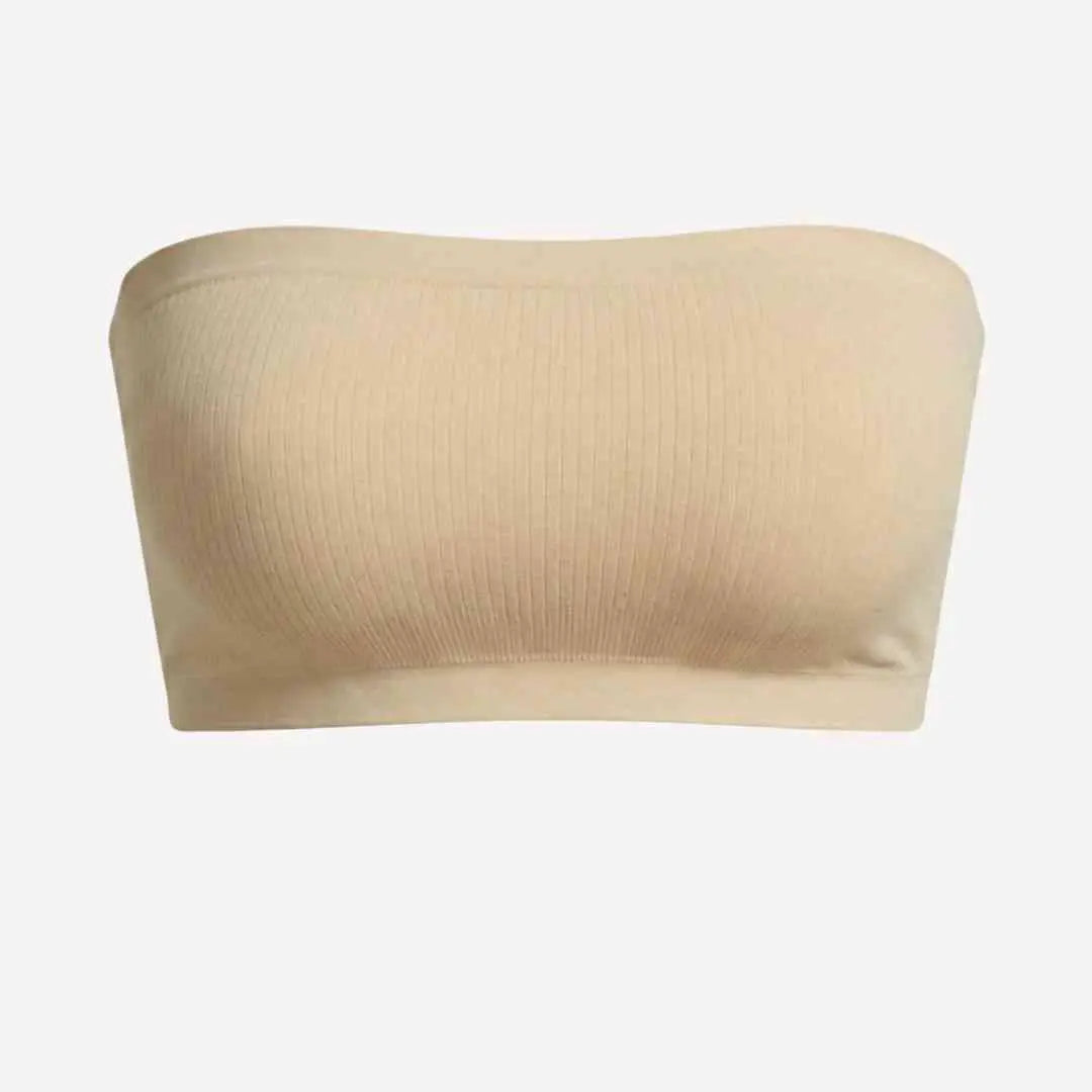 Seamless Strapless Bra – Free Size (White, Skin, Black)