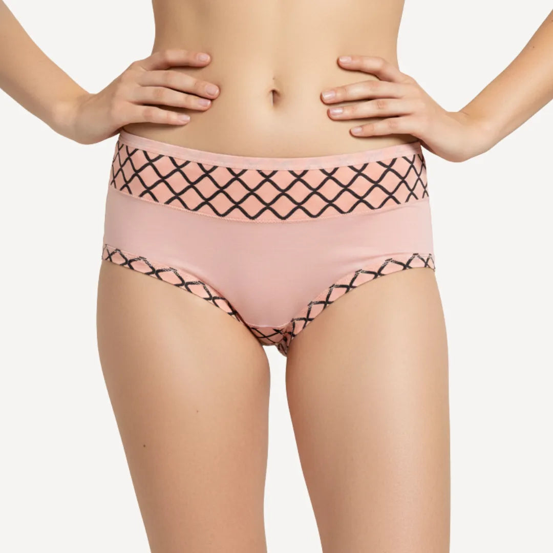 Bold Print Cotton Hipster Panties - Mid-Rise Patterned Underwear Collection