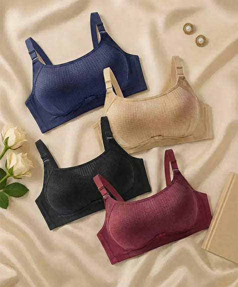 Breathable Full Coverage Sports Bra – Wireless Comfort & Support
