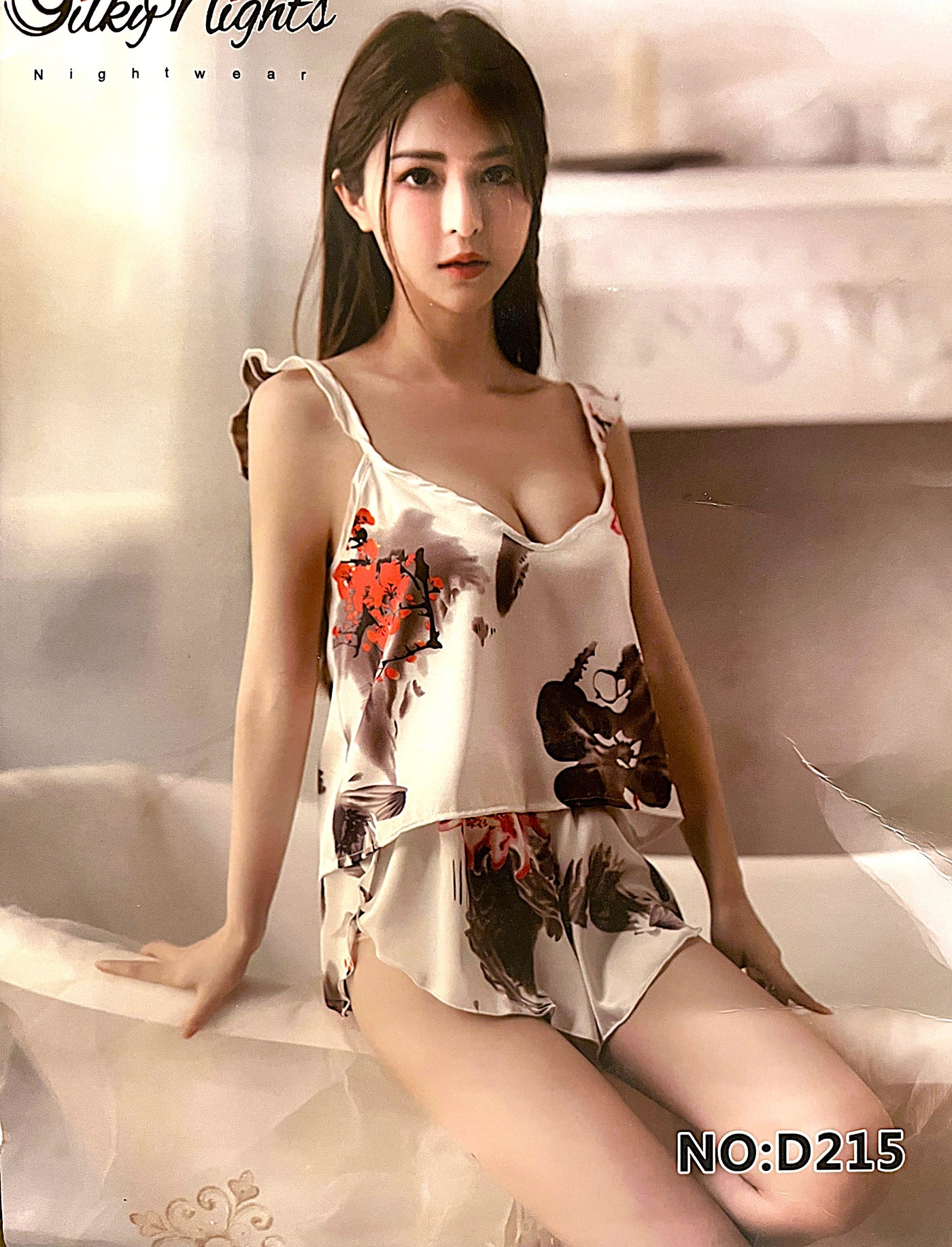 Silky Floral Satin Nightwear
