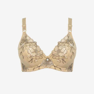 Bridal Luxury Embroidered Lace Bra – Padded, Underwired Support (Beige, Black, Pink, Red)
