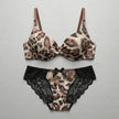 Luxury Leopard Print Padded Bra & Lace Panty Set - 2 Piece Set