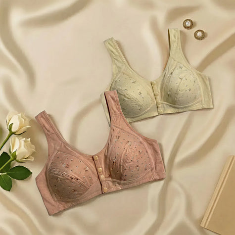 Front Open Cotton/Nursing Bra – Non-Padded, Wireless Comfort