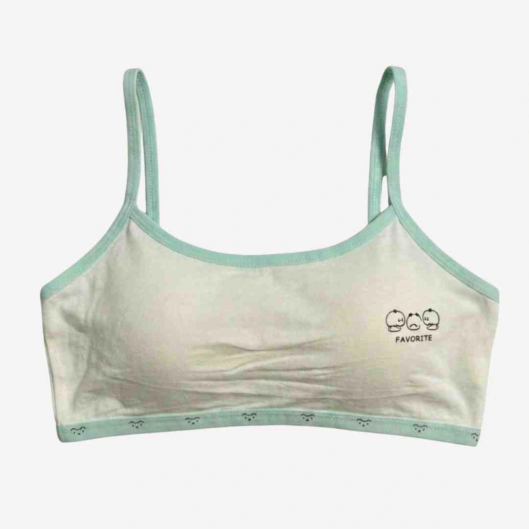 Teenage Cotton Strap Bidi Bra – Soft, Wireless Comfort (Yellow, Pink, Green, White)