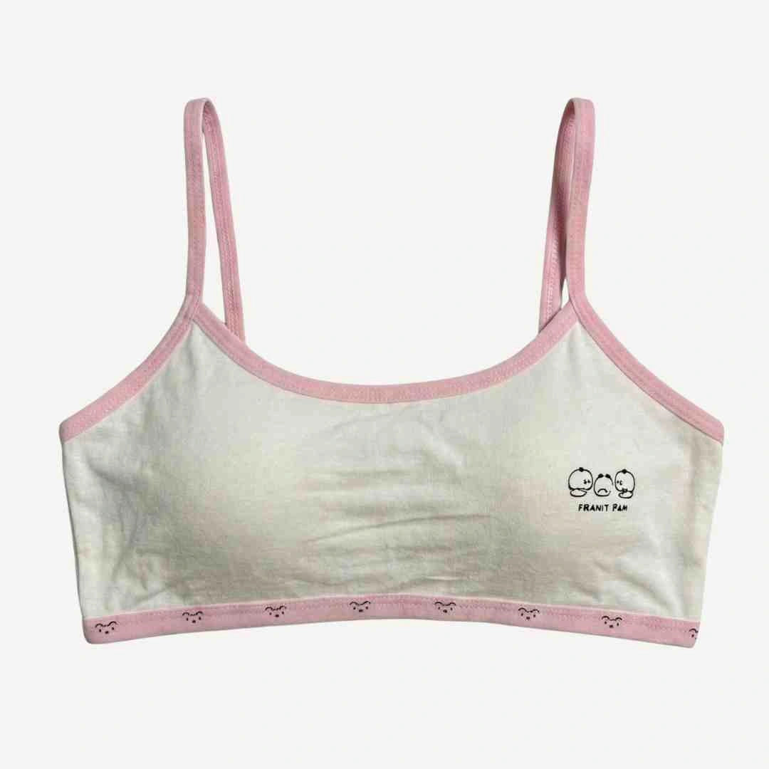 Teenage Cotton Strap Bidi Bra – Soft, Wireless Comfort (Yellow, Pink, Green, White)