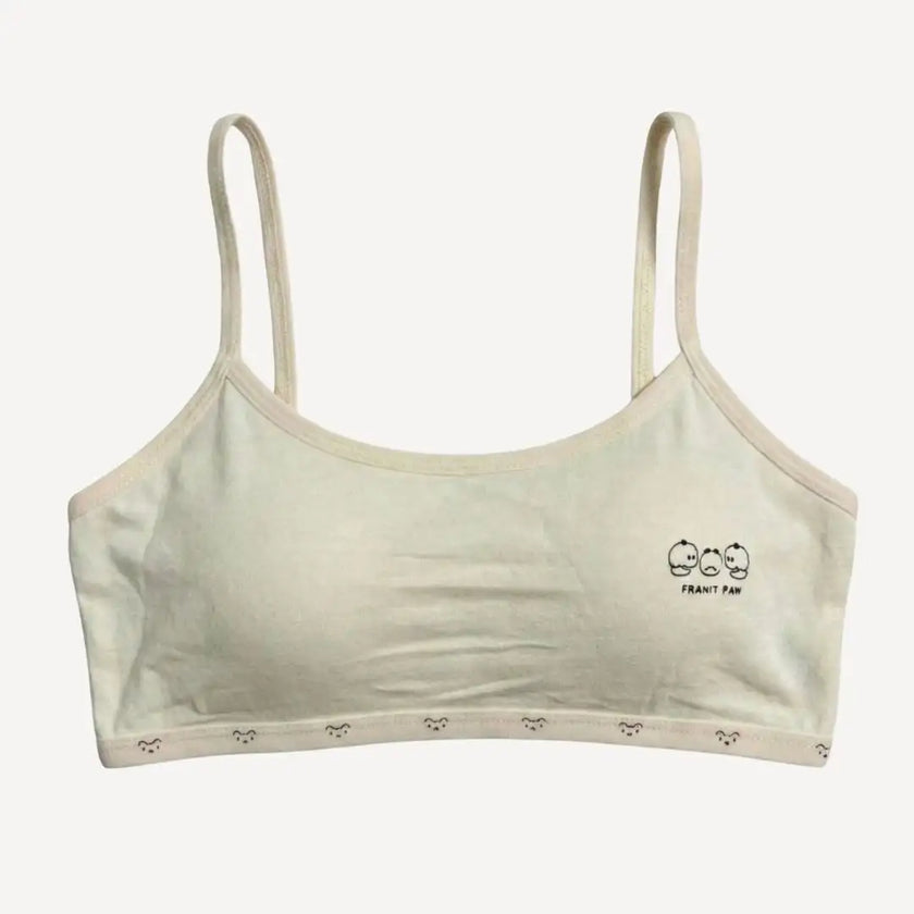 Teenage Cotton Strap Bidi Bra – Soft, Wireless Comfort (Yellow, Pink, Green, White)