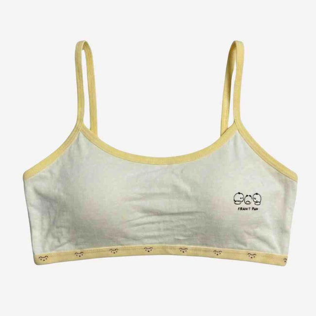 Teenage Cotton Strap Bidi Bra – Soft, Wireless Comfort (Yellow, Pink, Green, White)