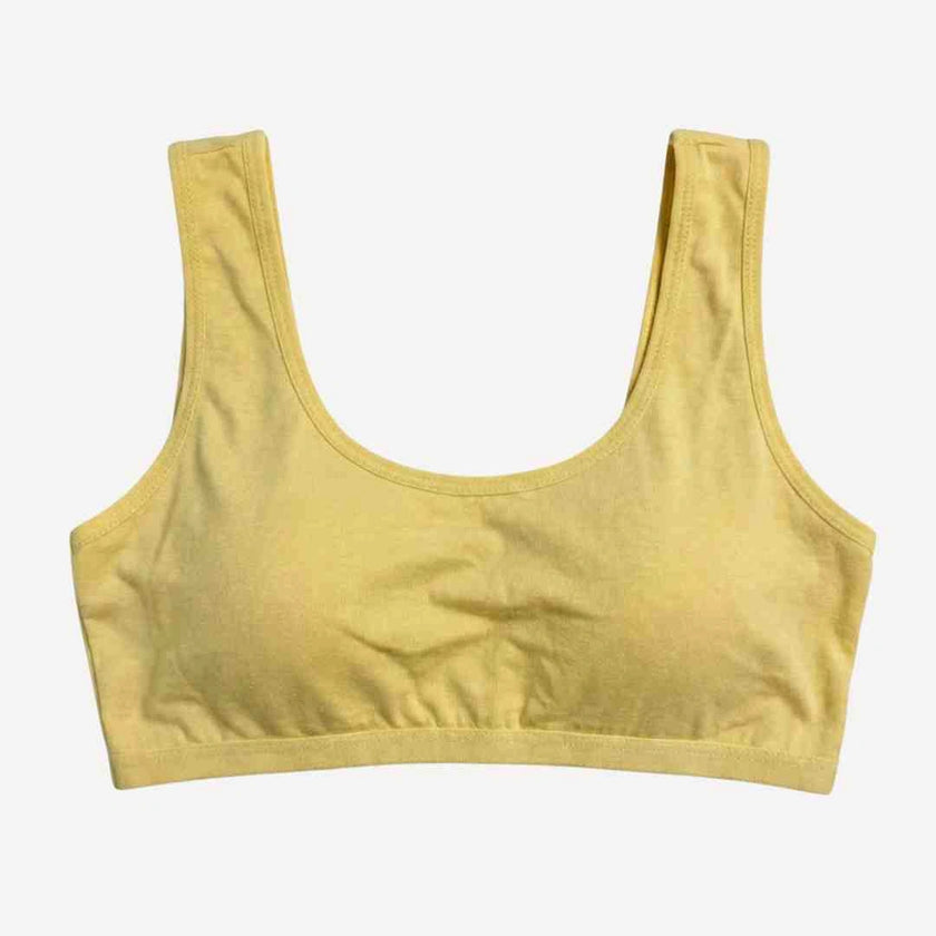 Teenage Cotton Bidi Bra – Padded, Wireless Comfort-yellow